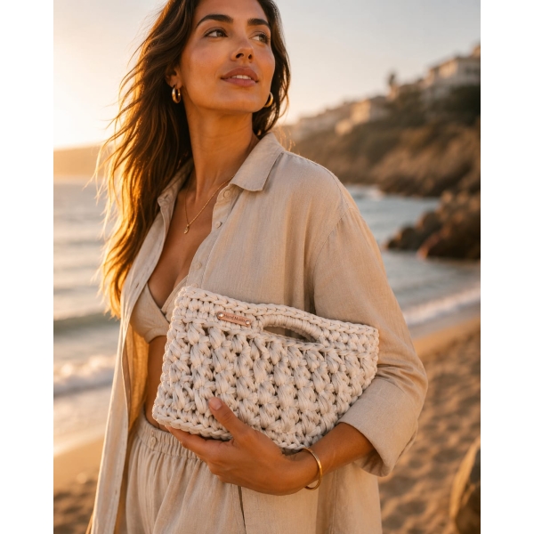 Bolsa em crochet feita à mão para senhora